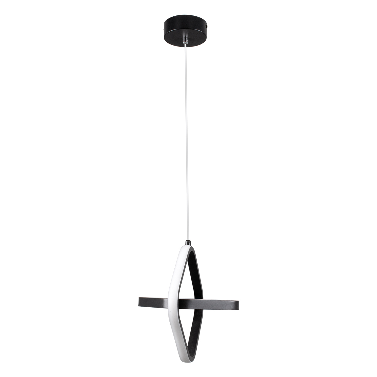 GLOBOSTAR® ROSE 61064 Μοντέρνο Κρεμαστό Φωτιστικό Οροφής LED 22W 2640lm 300° AC 220-240V IP20 Ρυθμιζόμενο Λευκό CCT με On/Off 2700K/4500K/6000K - Lumileds SMD Chip - Μαύρο Ματ - Μ24 x Π22 x Υ24cm - 3 Χρόνια Εγγύηση - Image 5