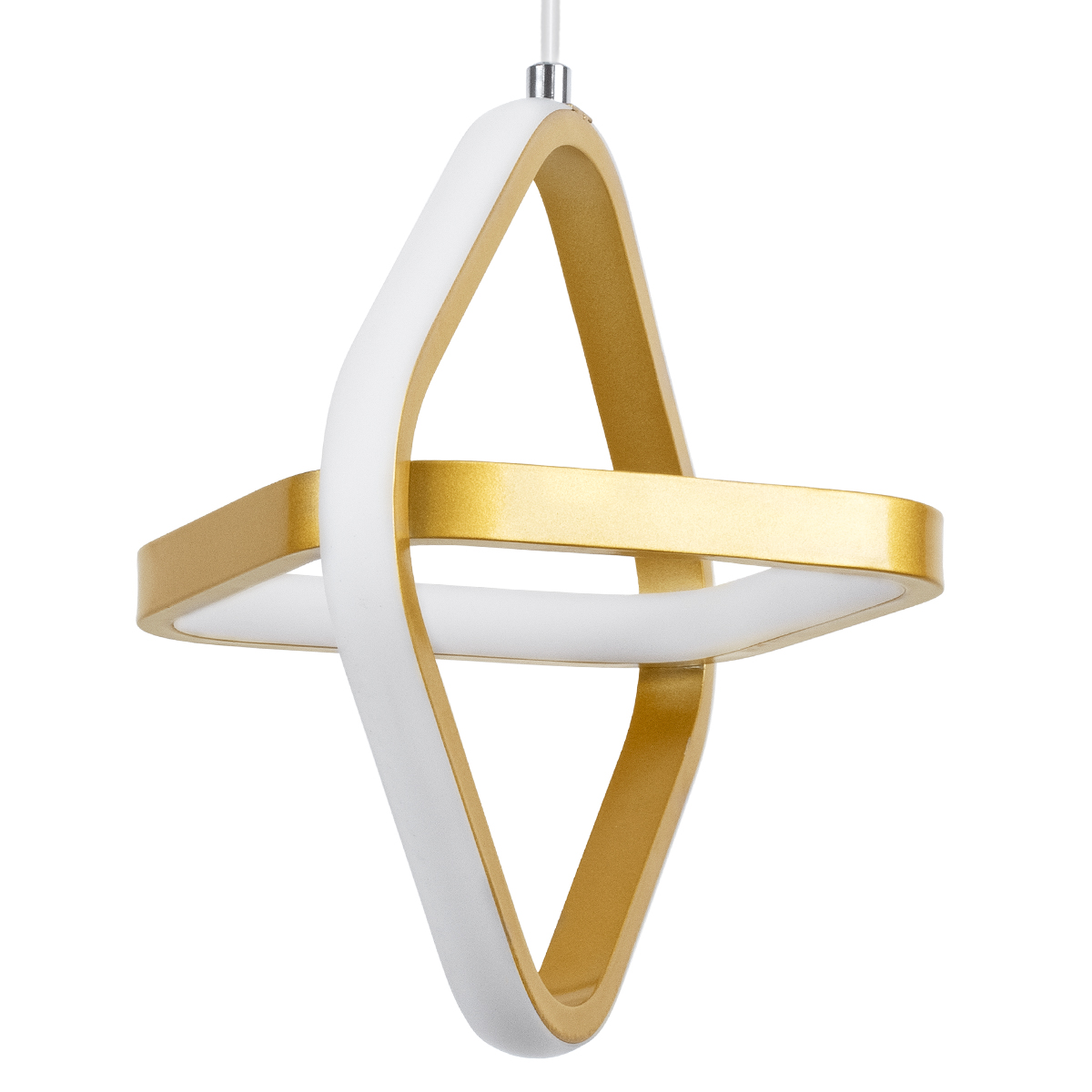 GLOBOSTAR® ROSE 61066 Μοντέρνο Κρεμαστό Φωτιστικό Οροφής LED 22W 2640lm 300° AC 220-240V IP20 Ρυθμιζόμενο Λευκό CCT με On/Off 2700K/4500K/6000K - Lumileds SMD Chip - Χρυσό Βούρτσας - Μ24 x Π22 x Υ24cm - 3 Χρόνια Εγγύηση - Image 3