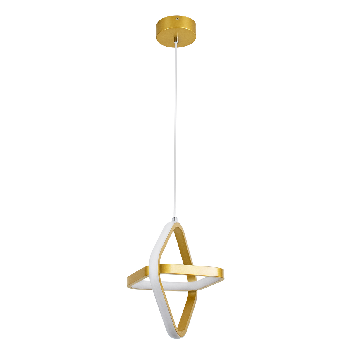 GLOBOSTAR® ROSE 61066 Μοντέρνο Κρεμαστό Φωτιστικό Οροφής LED 22W 2640lm 300° AC 220-240V IP20 Ρυθμιζόμενο Λευκό CCT με On/Off 2700K/4500K/6000K - Lumileds SMD Chip - Χρυσό Βούρτσας - Μ24 x Π22 x Υ24cm - 3 Χρόνια Εγγύηση - Image 4