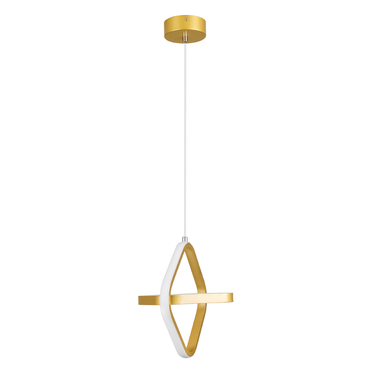 GLOBOSTAR® ROSE 61066 Μοντέρνο Κρεμαστό Φωτιστικό Οροφής LED 22W 2640lm 300° AC 220-240V IP20 Ρυθμιζόμενο Λευκό CCT με On/Off 2700K/4500K/6000K - Lumileds SMD Chip - Χρυσό Βούρτσας - Μ24 x Π22 x Υ24cm - 3 Χρόνια Εγγύηση - Image 5