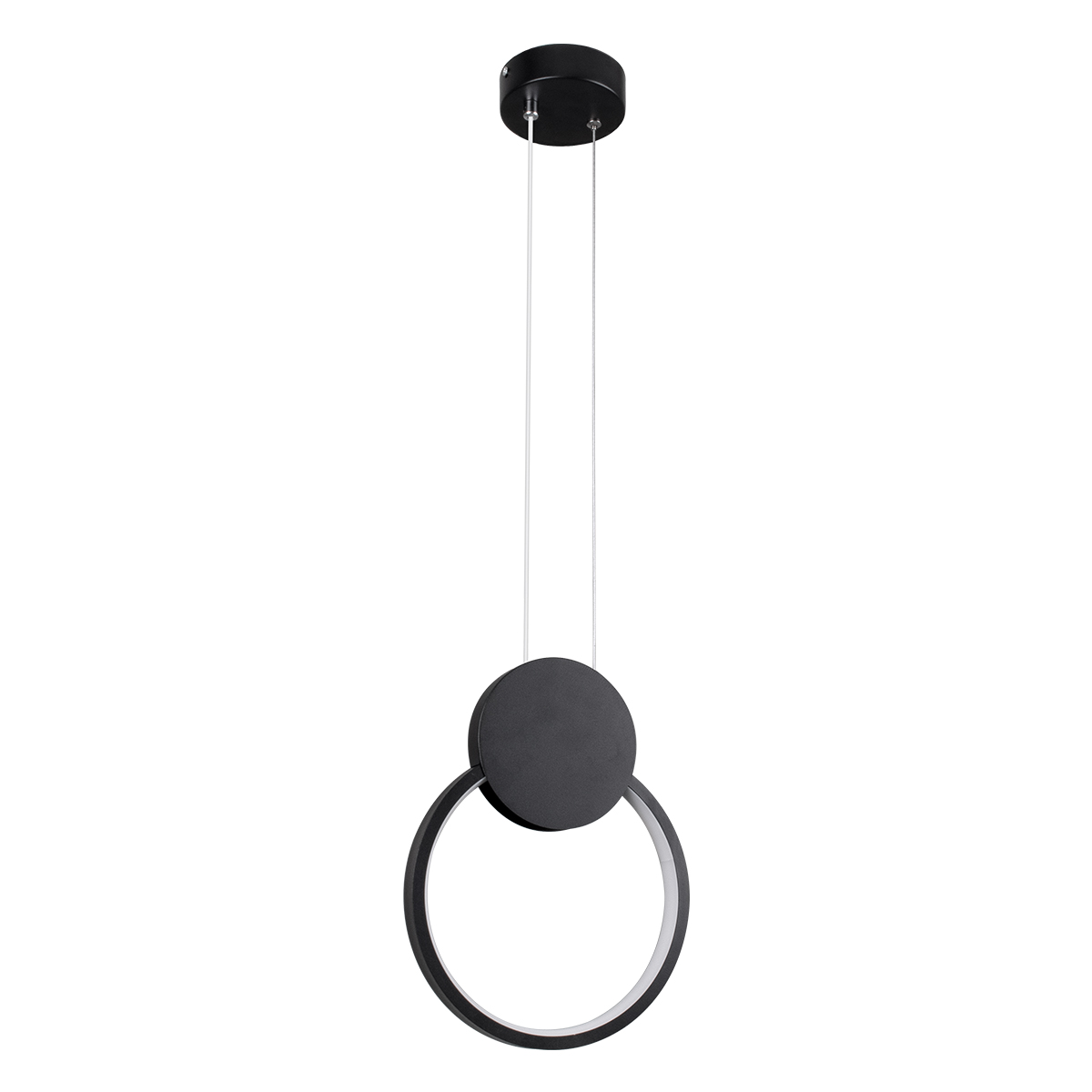 GLOBOSTAR® CYCLOS 61073 Μοντέρνο Κρεμαστό Φωτιστικό Οροφής LED 9W 1080lm 300° AC 220-240V IP20 Ρυθμιζόμενο Λευκό CCT με On/Off 2700K/4500K/6000K - Lumileds SMD Chip - Μαύρο Ματ - Μ21 x Π2.3 x Υ26.5cm - 3 Χρόνια Εγγύηση - Image 4