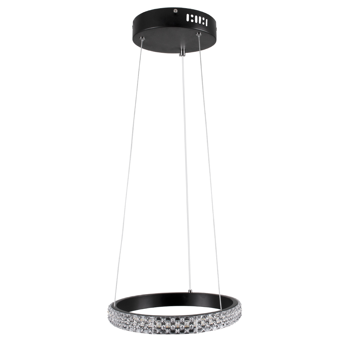 GLOBOSTAR® DIAMOND 61126 Μοντέρνο Κρεμαστό Φωτιστικό Οροφής LED 20W 2356lm 360° AC 220-240V IP20 Ρυθμιζόμενο Λευκό CCT με Χειριστήριο από 2700K έως 6000K Dimmable - Lumileds SMD Chip - Μαύρο Ματ - Μ25 x Π25 x Υ3cm - 3 Χρόνια Εγγύηση - Image 5
