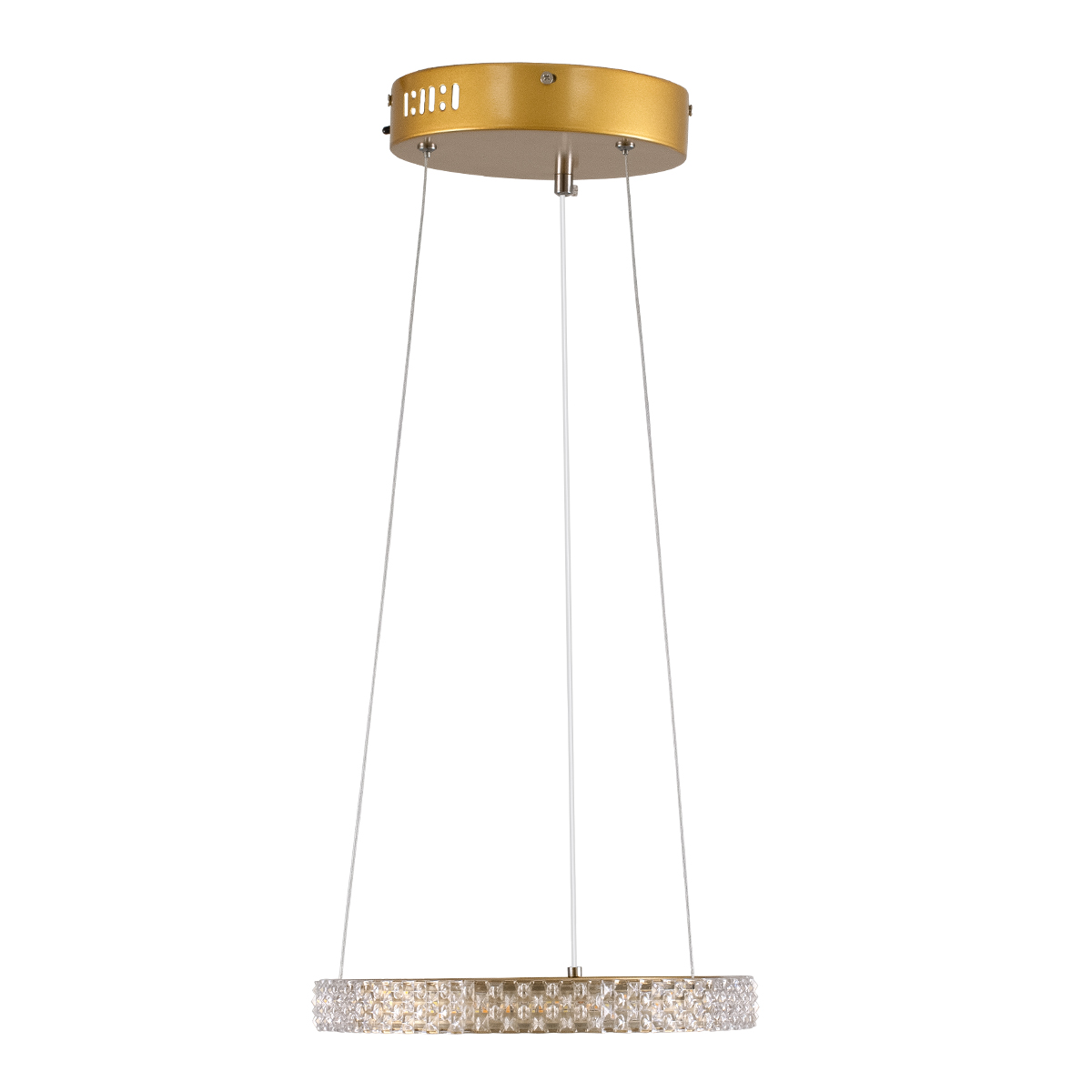 GLOBOSTAR® DIAMOND 61127 Μοντέρνο Κρεμαστό Φωτιστικό Οροφής LED 20W 2356lm 360° AC 220-240V IP20 Ρυθμιζόμενο Λευκό CCT με Χειριστήριο από 2700K έως 6000K Dimmable - Lumileds SMD Chip - Χρυσό Βούρτσας - Μ25 x Π25 x Υ3cm - 3 Χρόνια Εγγύηση - Image 4