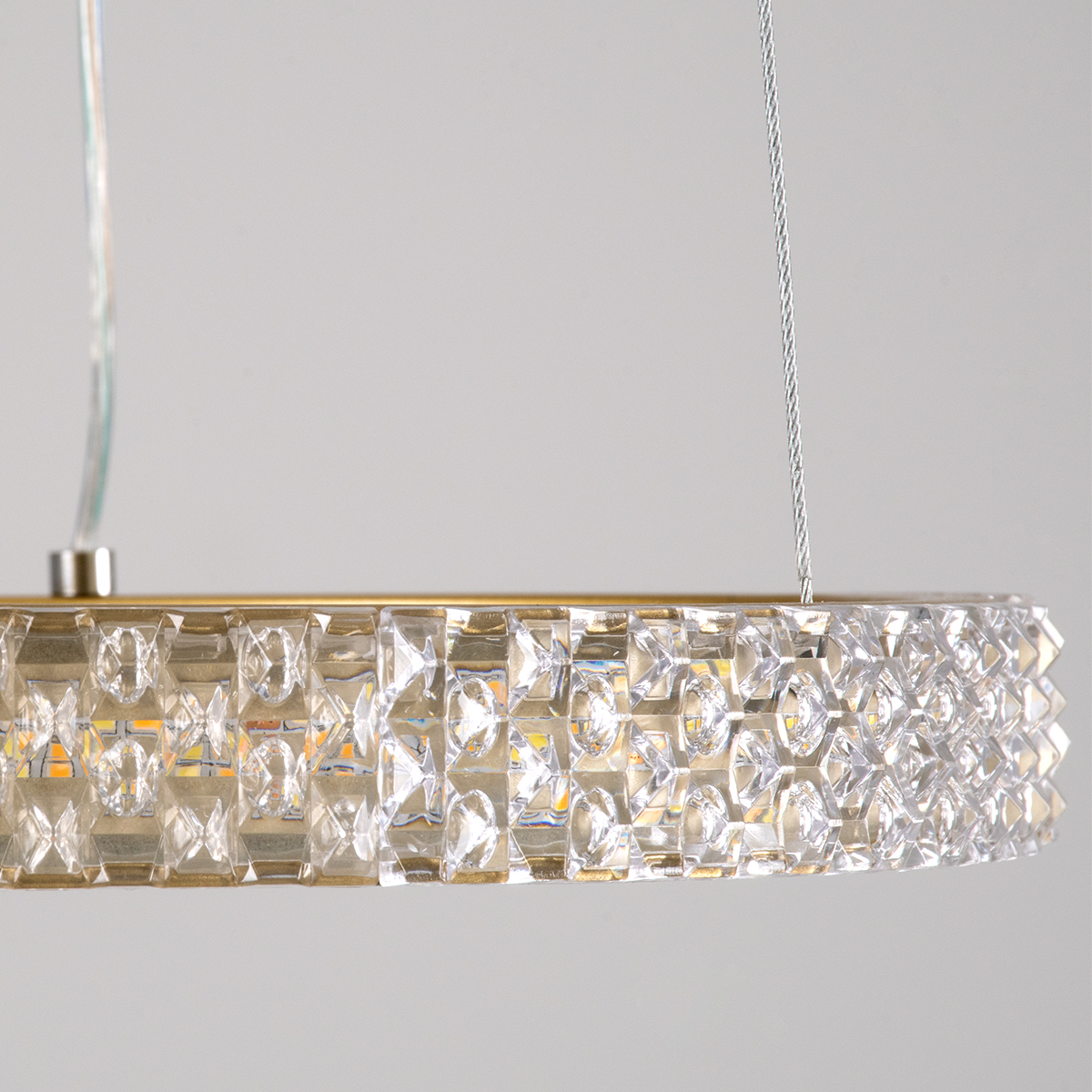 GLOBOSTAR® DIAMOND 61127 Μοντέρνο Κρεμαστό Φωτιστικό Οροφής LED 20W 2356lm 360° AC 220-240V IP20 Ρυθμιζόμενο Λευκό CCT με Χειριστήριο από 2700K έως 6000K Dimmable - Lumileds SMD Chip - Χρυσό Βούρτσας - Μ25 x Π25 x Υ3cm - 3 Χρόνια Εγγύηση - Image 6