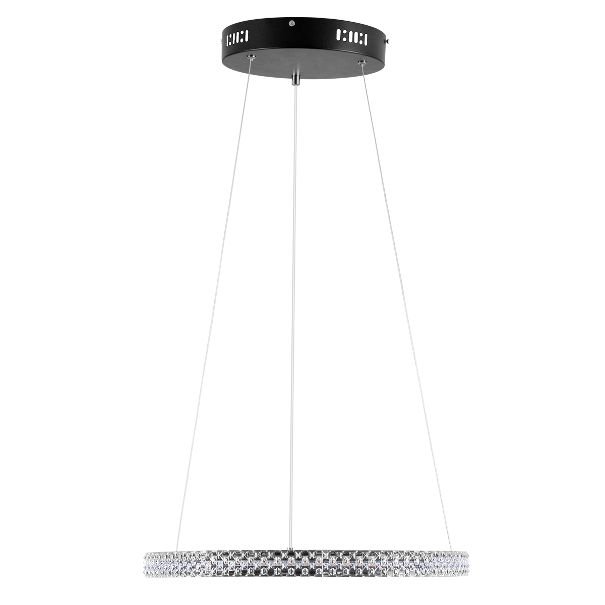 GLOBOSTAR® DIAMOND 61128 Μοντέρνο Κρεμαστό Φωτιστικό Οροφής LED 30W 3513lm 360° AC 220-240V IP20 Ρυθμιζόμενο Λευκό CCT με Χειριστήριο από 2700K έως 6000K Dimmable - Lumileds SMD Chip - Μαύρο Ματ - Μ40 x Π40 x Υ3cm - 3 Χρόνια Εγγύηση - Image 3