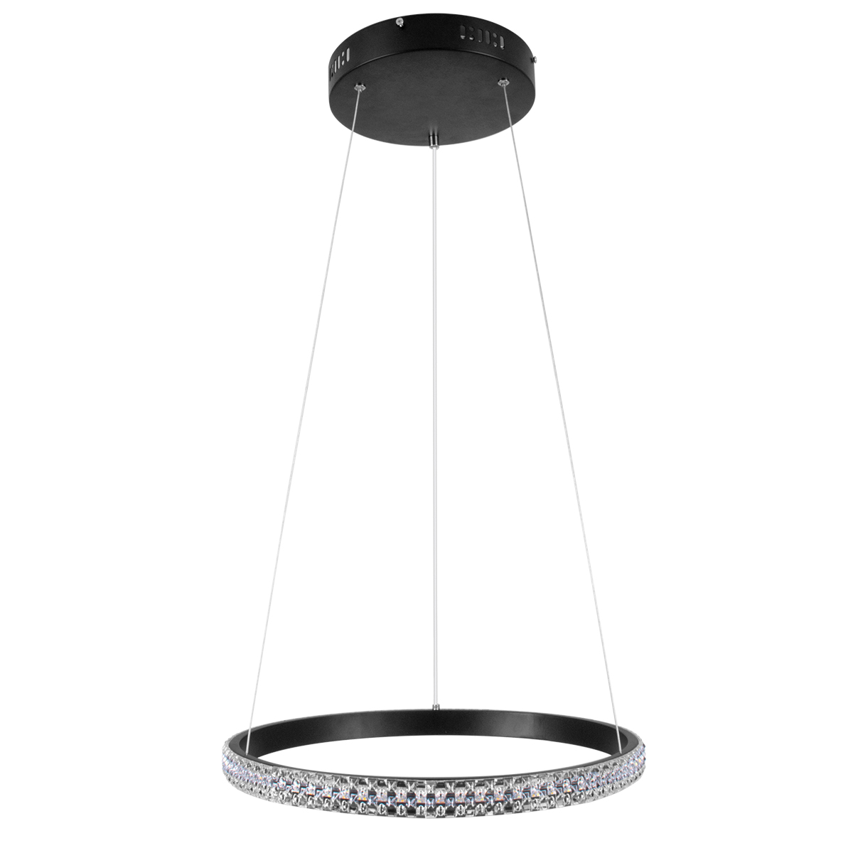 GLOBOSTAR® DIAMOND 61128 Μοντέρνο Κρεμαστό Φωτιστικό Οροφής LED 30W 3513lm 360° AC 220-240V IP20 Ρυθμιζόμενο Λευκό CCT με Χειριστήριο από 2700K έως 6000K Dimmable - Lumileds SMD Chip - Μαύρο Ματ - Μ40 x Π40 x Υ3cm - 3 Χρόνια Εγγύηση - Image 4