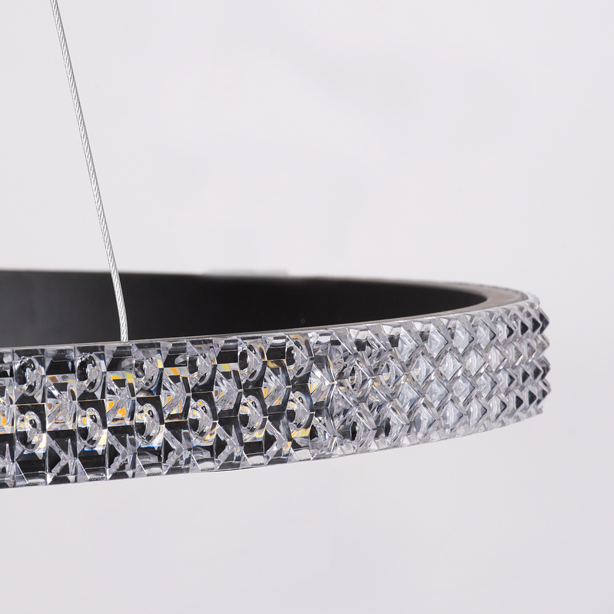 GLOBOSTAR® DIAMOND 61128 Μοντέρνο Κρεμαστό Φωτιστικό Οροφής LED 30W 3513lm 360° AC 220-240V IP20 Ρυθμιζόμενο Λευκό CCT με Χειριστήριο από 2700K έως 6000K Dimmable - Lumileds SMD Chip - Μαύρο Ματ - Μ40 x Π40 x Υ3cm - 3 Χρόνια Εγγύηση - Image 5