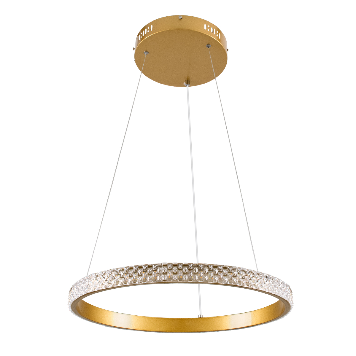 GLOBOSTAR® DIAMOND 61129 Μοντέρνο Κρεμαστό Φωτιστικό Οροφής LED 30W 3513lm 360° AC 220-240V IP20 Ρυθμιζόμενο Λευκό CCT με Χειριστήριο από 2700K έως 6000K Dimmable - Lumileds SMD Chip - Χρυσό Βούρτσας - Μ40 x Π40 x Υ3cm - 3 Χρόνια Εγγύηση - Image 3