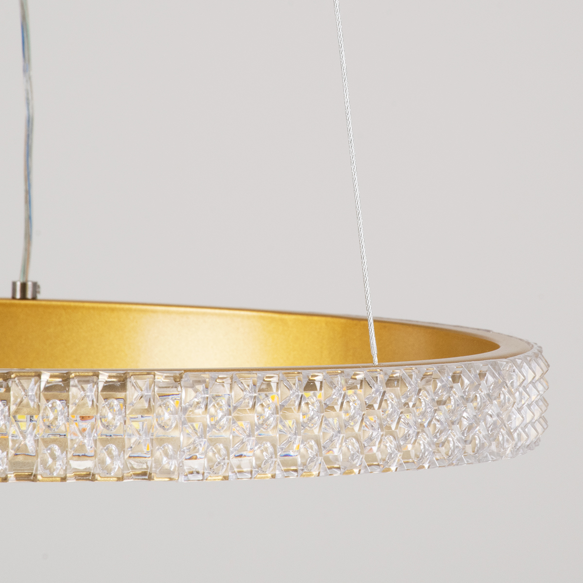 GLOBOSTAR® DIAMOND 61129 Μοντέρνο Κρεμαστό Φωτιστικό Οροφής LED 30W 3513lm 360° AC 220-240V IP20 Ρυθμιζόμενο Λευκό CCT με Χειριστήριο από 2700K έως 6000K Dimmable - Lumileds SMD Chip - Χρυσό Βούρτσας - Μ40 x Π40 x Υ3cm - 3 Χρόνια Εγγύηση - Image 6