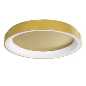 GLOBOSTAR® SALEM 61239 Μοντέρνο Φωτιστικό Οροφής LED 105W 12075lm 120° AC 220-240V IP20 Ρυθμιζόμενο Λευκό CCT με Χειριστήριο από 2700K έως 6000K Dimmable - Lumileds SMD Chip - Χρυσό - Μ60 x Π60 x Υ9.5cm - 3 Χρόνια Εγγύηση