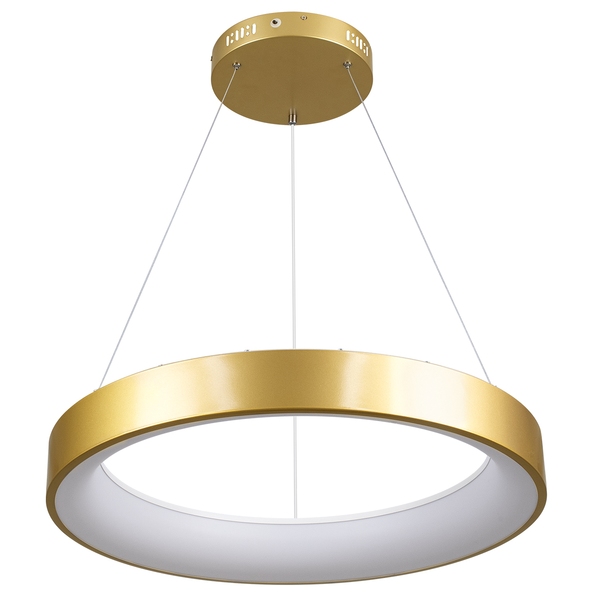 GLOBOSTAR® SALEM 61247 Μοντέρνο Κρεμαστό Φωτιστικό Οροφής LED 105W 12075lm 120° AC 220-240V IP20 Ρυθμιζόμενο Λευκό CCT με Χειριστήριο από 2700K έως 6000K Dimmable - Lumileds SMD Chip - Χρυσό - Μ60 x Π60 x Υ6cm - 3 Χρόνια Εγγύηση - Image 3