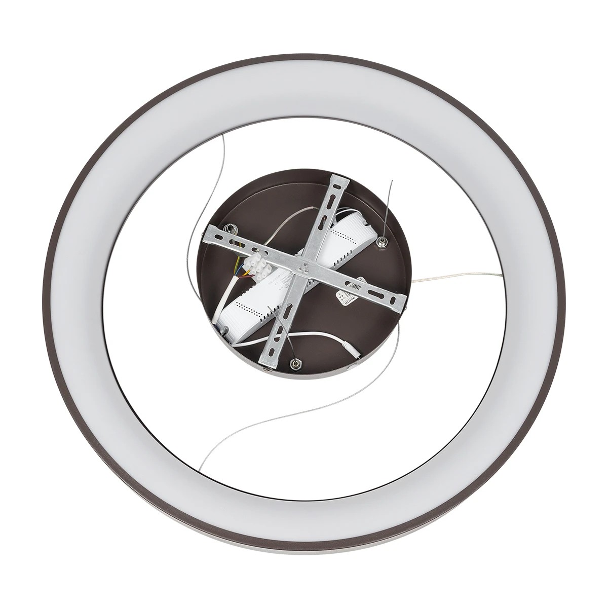 GLOBOSTAR® SALEM 61248 Μοντέρνο Κρεμαστό Φωτιστικό Οροφής LED 105W 12075lm 120° AC 220-240V IP20 Ρυθμιζόμενο Λευκό CCT με Χειριστήριο από 2700K έως 6000K Dimmable - Lumileds SMD Chip - Καφέ Ματ - Μ60 x Π60 x Υ6cm - 3 Χρόνια Εγγύηση - Image 7