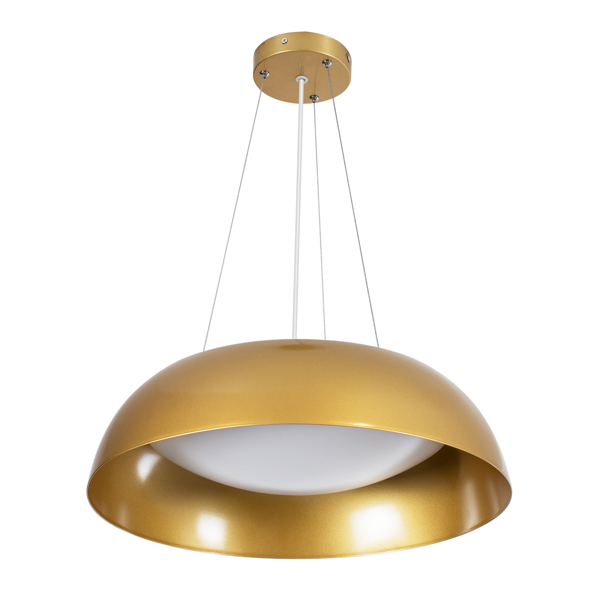 GLOBOSTAR® ANATOLIA 61268 Μοντέρνο Κρεμαστό Φωτιστικό Οροφής LED 60W 6900lm 120° AC 220-240V IP20 Ρυθμιζόμενο Λευκό CCT με Χειριστήριο από 2700K έως 6000K Dimmable - Lumileds SMD Chip - Χρυσό - Μ43 x Π43 x Υ11cm - 3 Χρόνια Εγγύηση - Image 3