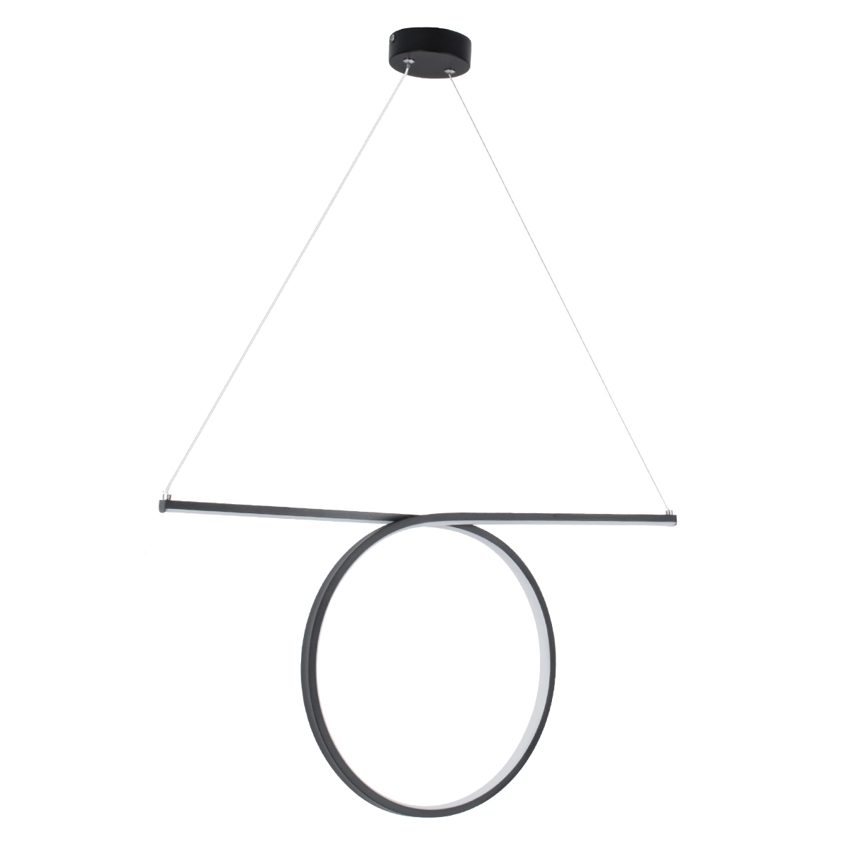 GLOBOSTAR® ROME 61294 Μοντέρνο Κρεμαστό Φωτιστικό Οροφής LED 24W 2640lm 200° AC 220-240V IP20 Ρυθμιζόμενο Λευκό CCT με On/Off 2700K/4500K/6000K - Lumileds SMD Chip - Μαύρο Ματ - Μ65.5 x Π4 x Υ33cm - 3 Χρόνια Εγγύηση - Image 3