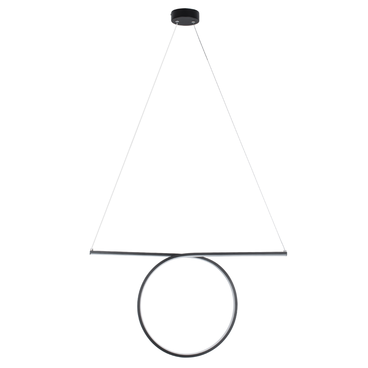 GLOBOSTAR® ROME 61294 Μοντέρνο Κρεμαστό Φωτιστικό Οροφής LED 24W 2640lm 200° AC 220-240V IP20 Ρυθμιζόμενο Λευκό CCT με On/Off 2700K/4500K/6000K - Lumileds SMD Chip - Μαύρο Ματ - Μ65.5 x Π4 x Υ33cm - 3 Χρόνια Εγγύηση - Image 4