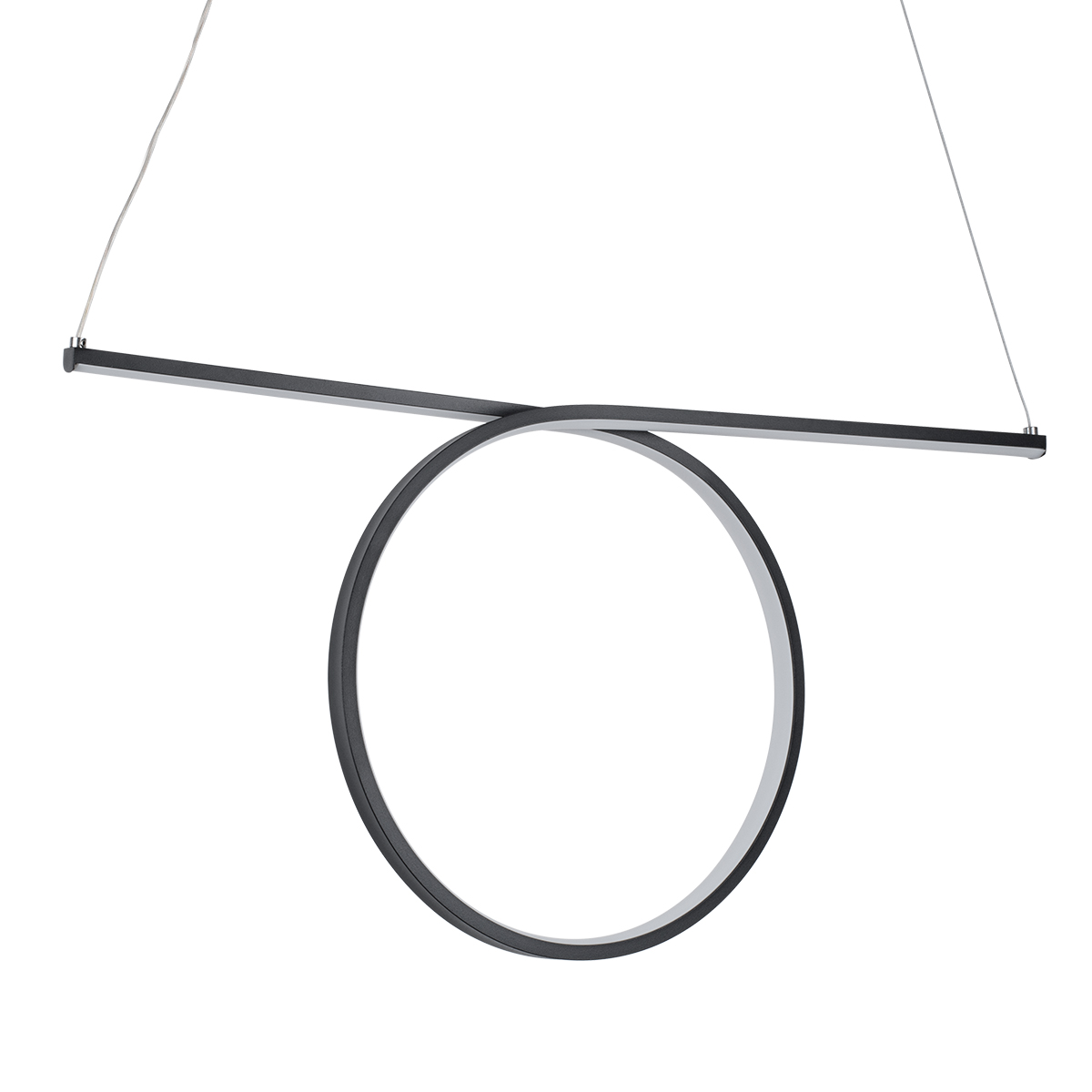 GLOBOSTAR® ROME 61294 Μοντέρνο Κρεμαστό Φωτιστικό Οροφής LED 24W 2640lm 200° AC 220-240V IP20 Ρυθμιζόμενο Λευκό CCT με On/Off 2700K/4500K/6000K - Lumileds SMD Chip - Μαύρο Ματ - Μ65.5 x Π4 x Υ33cm - 3 Χρόνια Εγγύηση - Image 5