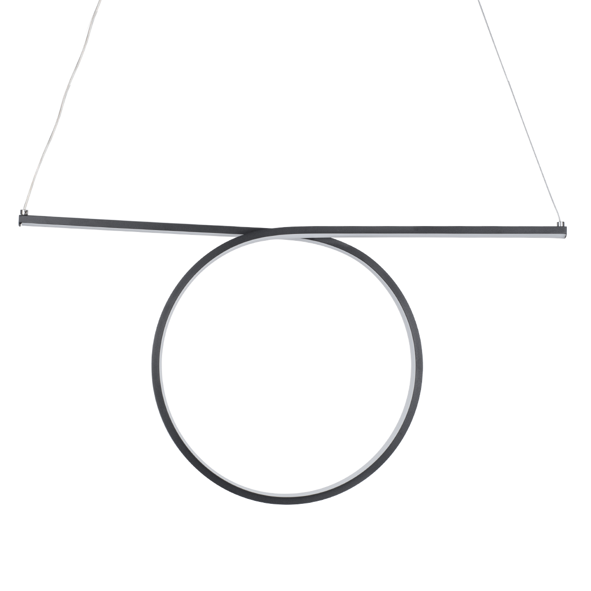 GLOBOSTAR® ROME 61294 Μοντέρνο Κρεμαστό Φωτιστικό Οροφής LED 24W 2640lm 200° AC 220-240V IP20 Ρυθμιζόμενο Λευκό CCT με On/Off 2700K/4500K/6000K - Lumileds SMD Chip - Μαύρο Ματ - Μ65.5 x Π4 x Υ33cm - 3 Χρόνια Εγγύηση - Image 6