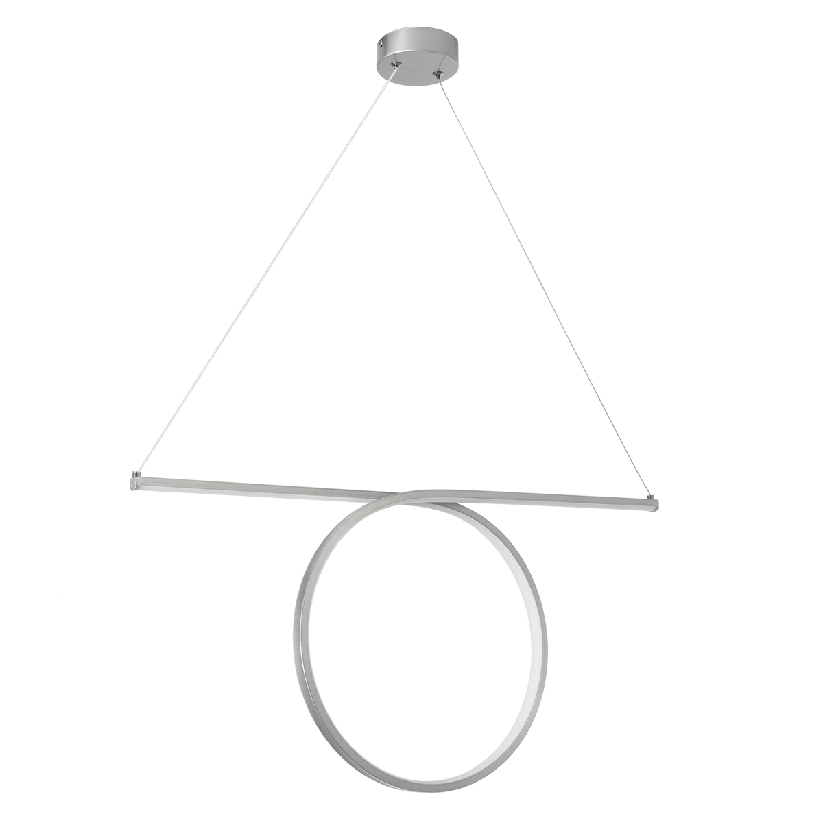 GLOBOSTAR® ROME 61296 Μοντέρνο Κρεμαστό Φωτιστικό Οροφής LED 24W 2640lm 200° AC 220-240V IP20 Ρυθμιζόμενο Λευκό CCT με On/Off 2700K/4500K/6000K - Lumileds SMD Chip - Νίκελ Βούρτσας - Μ65.5 x Π4 x Υ33cm - 3 Χρόνια Εγγύηση - Image 3