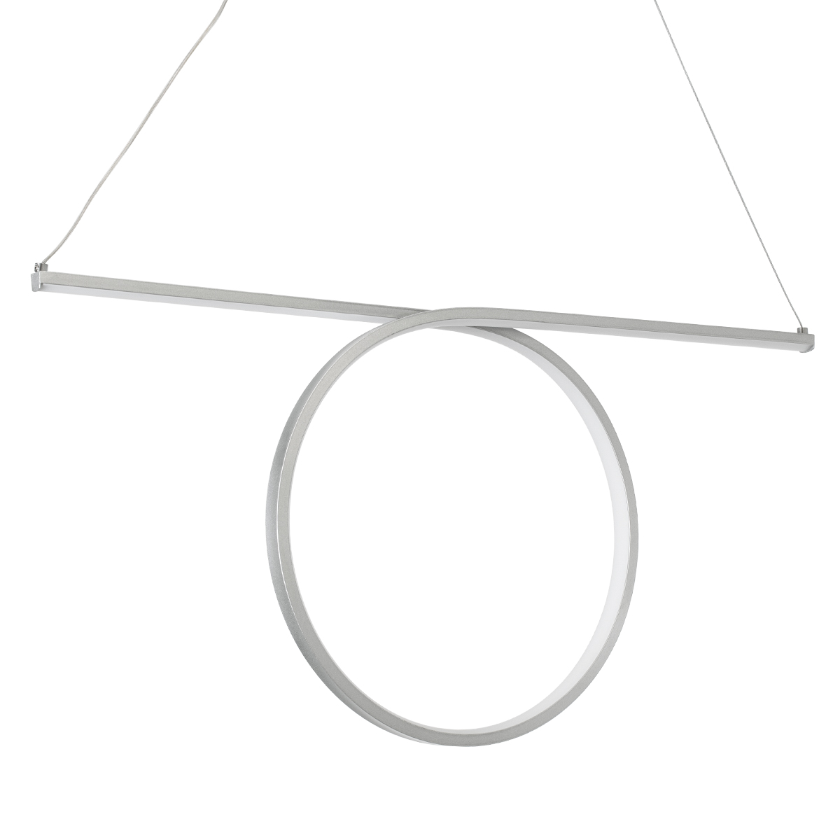 GLOBOSTAR® ROME 61296 Μοντέρνο Κρεμαστό Φωτιστικό Οροφής LED 24W 2640lm 200° AC 220-240V IP20 Ρυθμιζόμενο Λευκό CCT με On/Off 2700K/4500K/6000K - Lumileds SMD Chip - Νίκελ Βούρτσας - Μ65.5 x Π4 x Υ33cm - 3 Χρόνια Εγγύηση - Image 5