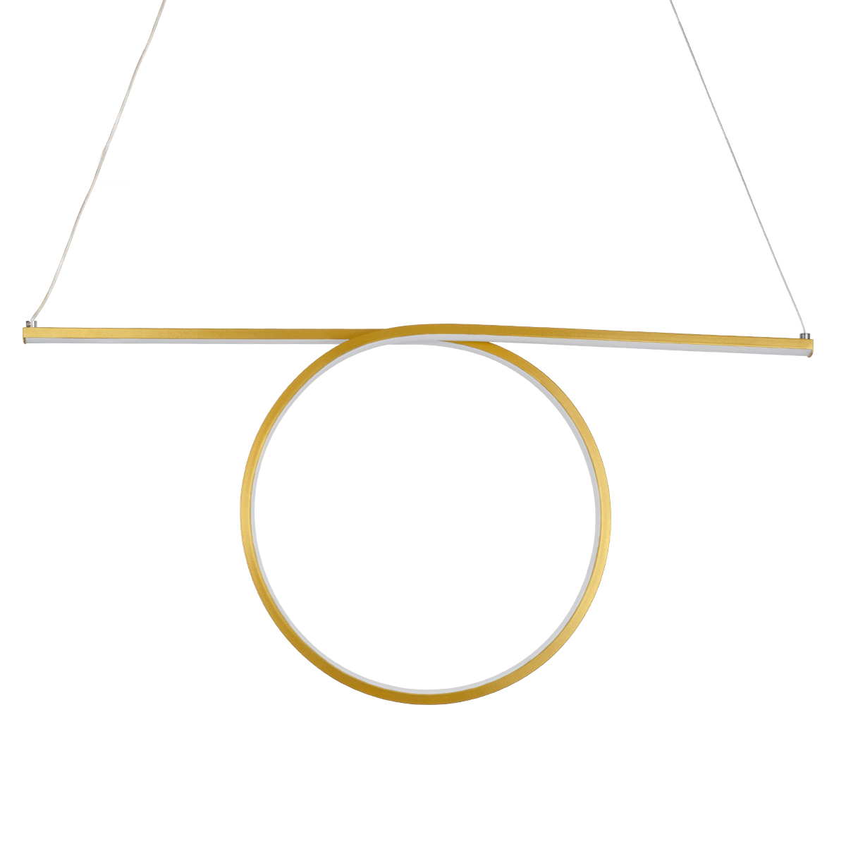 GLOBOSTAR® ROME 61297 Μοντέρνο Κρεμαστό Φωτιστικό Οροφής LED 24W 2640lm 200° AC 220-240V IP20 Ρυθμιζόμενο Λευκό CCT με On/Off 2700K/4500K/6000K - Lumileds SMD Chip - Χρυσό Βούρτσας - Μ65.5 x Π4 x Υ33cm - 3 Χρόνια Εγγύηση - Image 6