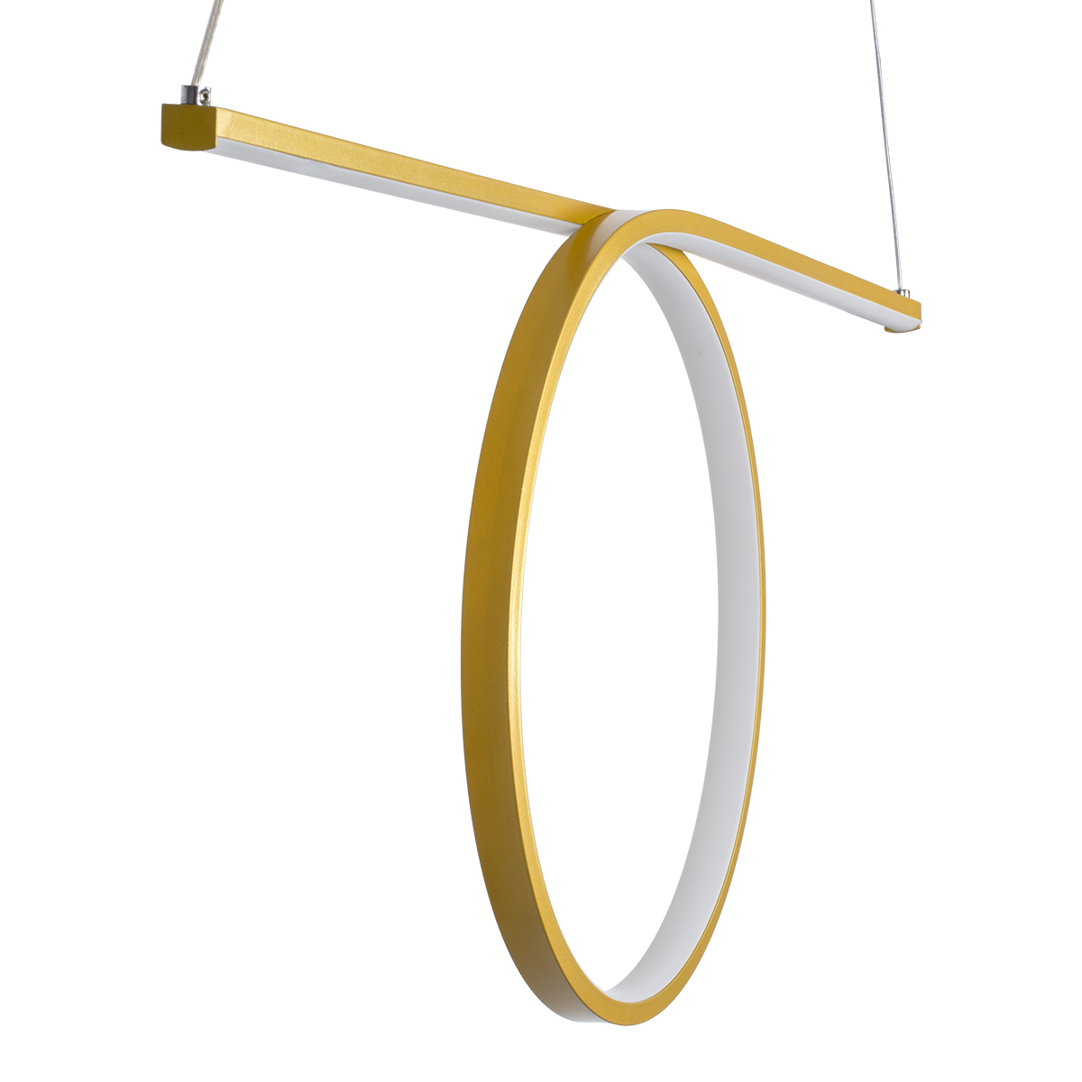 GLOBOSTAR® ROME 61297 Μοντέρνο Κρεμαστό Φωτιστικό Οροφής LED 24W 2640lm 200° AC 220-240V IP20 Ρυθμιζόμενο Λευκό CCT με On/Off 2700K/4500K/6000K - Lumileds SMD Chip - Χρυσό Βούρτσας - Μ65.5 x Π4 x Υ33cm - 3 Χρόνια Εγγύηση - Image 7