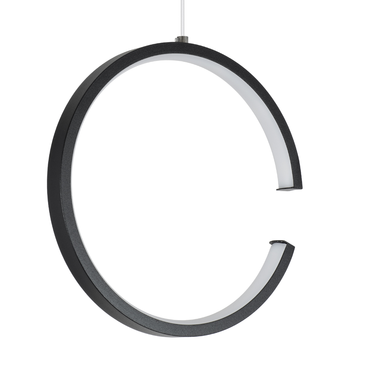 GLOBOSTAR® CEROBA 61306 Μοντέρνο Κρεμαστό Φωτιστικό Οροφής LED 12W 1320lm 360° AC 220-240V IP20 Ρυθμιζόμενο Λευκό CCT με On/Off 2700K/4500K/6000K - Lumileds SMD Chip - Μαύρο Ματ - Μ22 x Π2 x Υ22cm - 3 Χρόνια Εγγύηση - Image 3