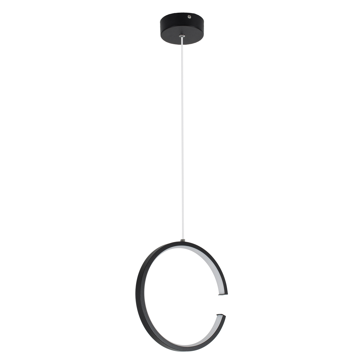 GLOBOSTAR® CEROBA 61306 Μοντέρνο Κρεμαστό Φωτιστικό Οροφής LED 12W 1320lm 360° AC 220-240V IP20 Ρυθμιζόμενο Λευκό CCT με On/Off 2700K/4500K/6000K - Lumileds SMD Chip - Μαύρο Ματ - Μ22 x Π2 x Υ22cm - 3 Χρόνια Εγγύηση - Image 4