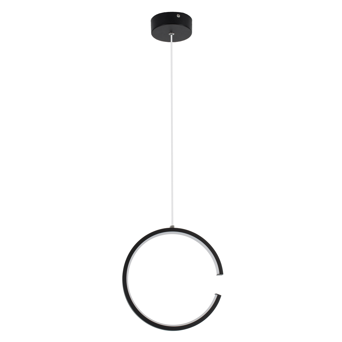 GLOBOSTAR® CEROBA 61306 Μοντέρνο Κρεμαστό Φωτιστικό Οροφής LED 12W 1320lm 360° AC 220-240V IP20 Ρυθμιζόμενο Λευκό CCT με On/Off 2700K/4500K/6000K - Lumileds SMD Chip - Μαύρο Ματ - Μ22 x Π2 x Υ22cm - 3 Χρόνια Εγγύηση - Image 5