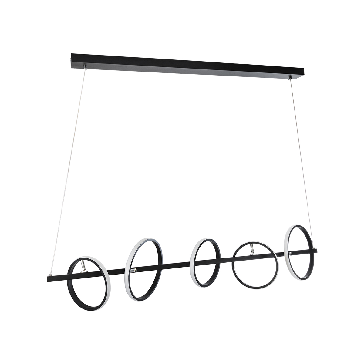 GLOBOSTAR® CIRCOLARE 61319 Μοντέρνο Κρεμαστό Φωτιστικό Οροφής LED 75W 7500lm 360° AC 220-240V IP20 Ρυθμιζόμενο Λευκό CCT με Χειριστήριο από 2700K έως 6000K Dimmable - Lumileds SMD Chip - Μαύρο Ματ - Μ120 x Π25 x Υ25cm - 3 Χρόνια Εγγύηση - Image 6