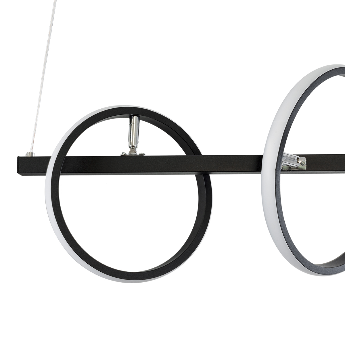 GLOBOSTAR® CIRCOLARE 61319 Μοντέρνο Κρεμαστό Φωτιστικό Οροφής LED 75W 7500lm 360° AC 220-240V IP20 Ρυθμιζόμενο Λευκό CCT με Χειριστήριο από 2700K έως 6000K Dimmable - Lumileds SMD Chip - Μαύρο Ματ - Μ120 x Π25 x Υ25cm - 3 Χρόνια Εγγύηση - Image 8