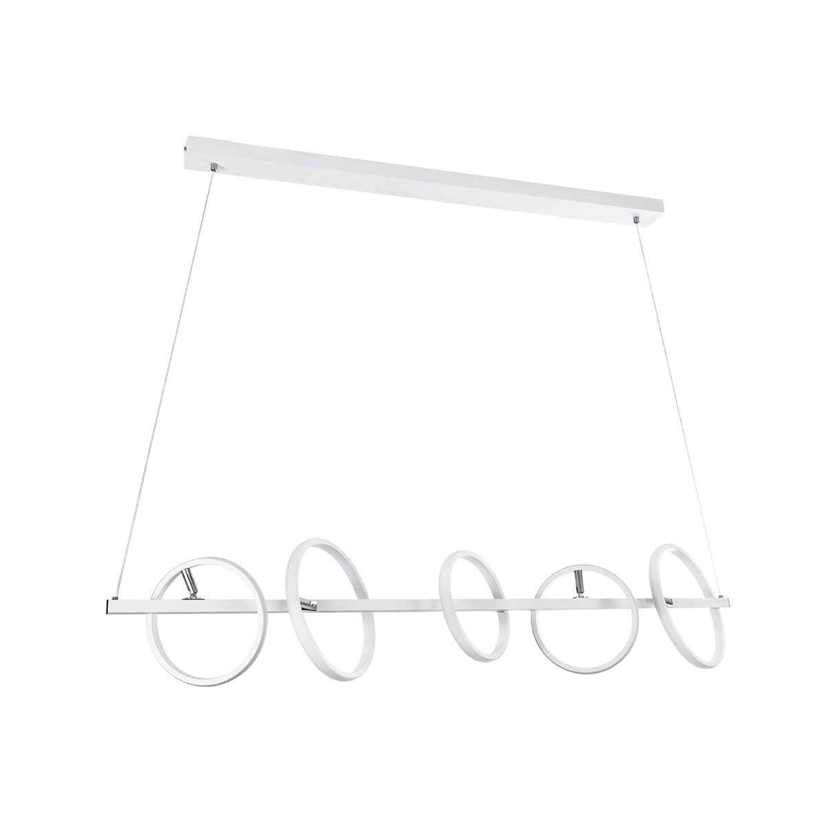 GLOBOSTAR® CIRCOLARE 61320 Μοντέρνο Κρεμαστό Φωτιστικό Οροφής LED 75W 8400lm 360° AC 220-240V IP20 Ρυθμιζόμενο Λευκό CCT με Χειριστήριο από 2700K έως 6000K Dimmable - Lumileds SMD Chip - Λευκό Ματ - Μ120 x Π25 x Υ25cm - 3 Χρόνια Εγγύηση - Image 3