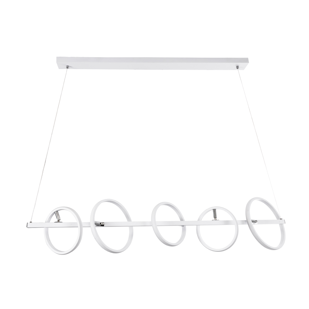 GLOBOSTAR® CIRCOLARE 61320 Μοντέρνο Κρεμαστό Φωτιστικό Οροφής LED 75W 8400lm 360° AC 220-240V IP20 Ρυθμιζόμενο Λευκό CCT με Χειριστήριο από 2700K έως 6000K Dimmable - Lumileds SMD Chip - Λευκό Ματ - Μ120 x Π25 x Υ25cm - 3 Χρόνια Εγγύηση - Image 4