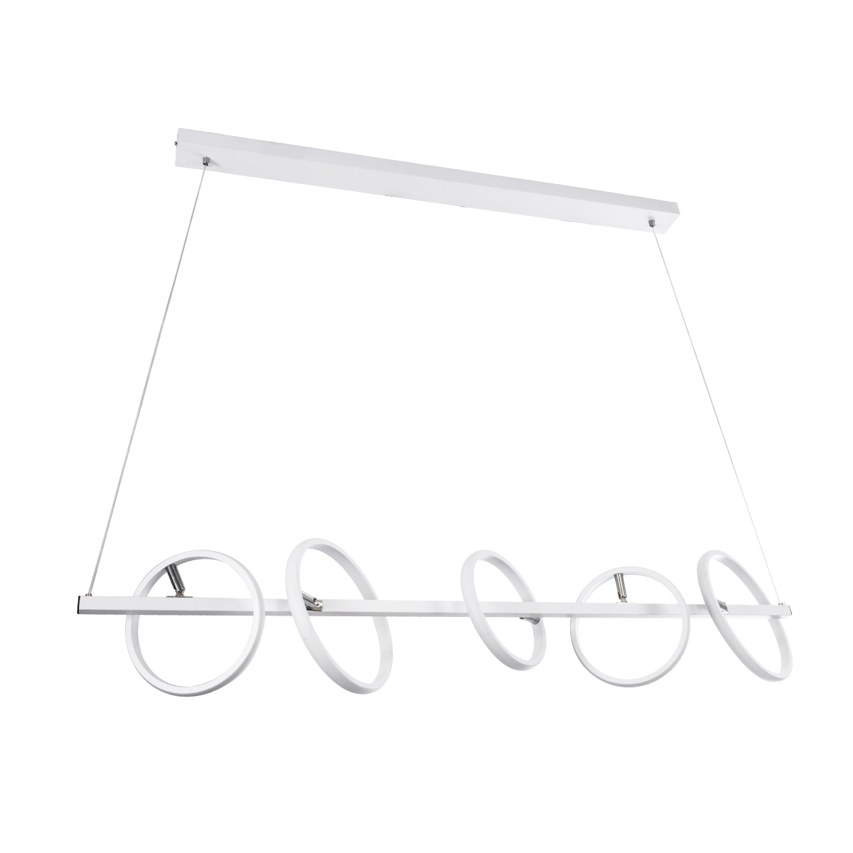 GLOBOSTAR® CIRCOLARE 61320 Μοντέρνο Κρεμαστό Φωτιστικό Οροφής LED 75W 8400lm 360° AC 220-240V IP20 Ρυθμιζόμενο Λευκό CCT με Χειριστήριο από 2700K έως 6000K Dimmable - Lumileds SMD Chip - Λευκό Ματ - Μ120 x Π25 x Υ25cm - 3 Χρόνια Εγγύηση - Image 5