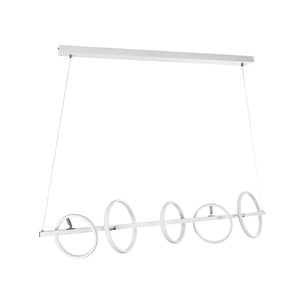 GLOBOSTAR® CIRCOLARE 61320 Μοντέρνο Κρεμαστό Φωτιστικό Οροφής LED 75W 8400lm 360° AC 220-240V IP20 Ρυθμιζόμενο Λευκό CCT με Χειριστήριο από 2700K έως 6000K Dimmable - Lumileds SMD Chip - Λευκό Ματ - Μ120 x Π25 x Υ25cm - 3 Χρόνια Εγγύηση - Image 6
