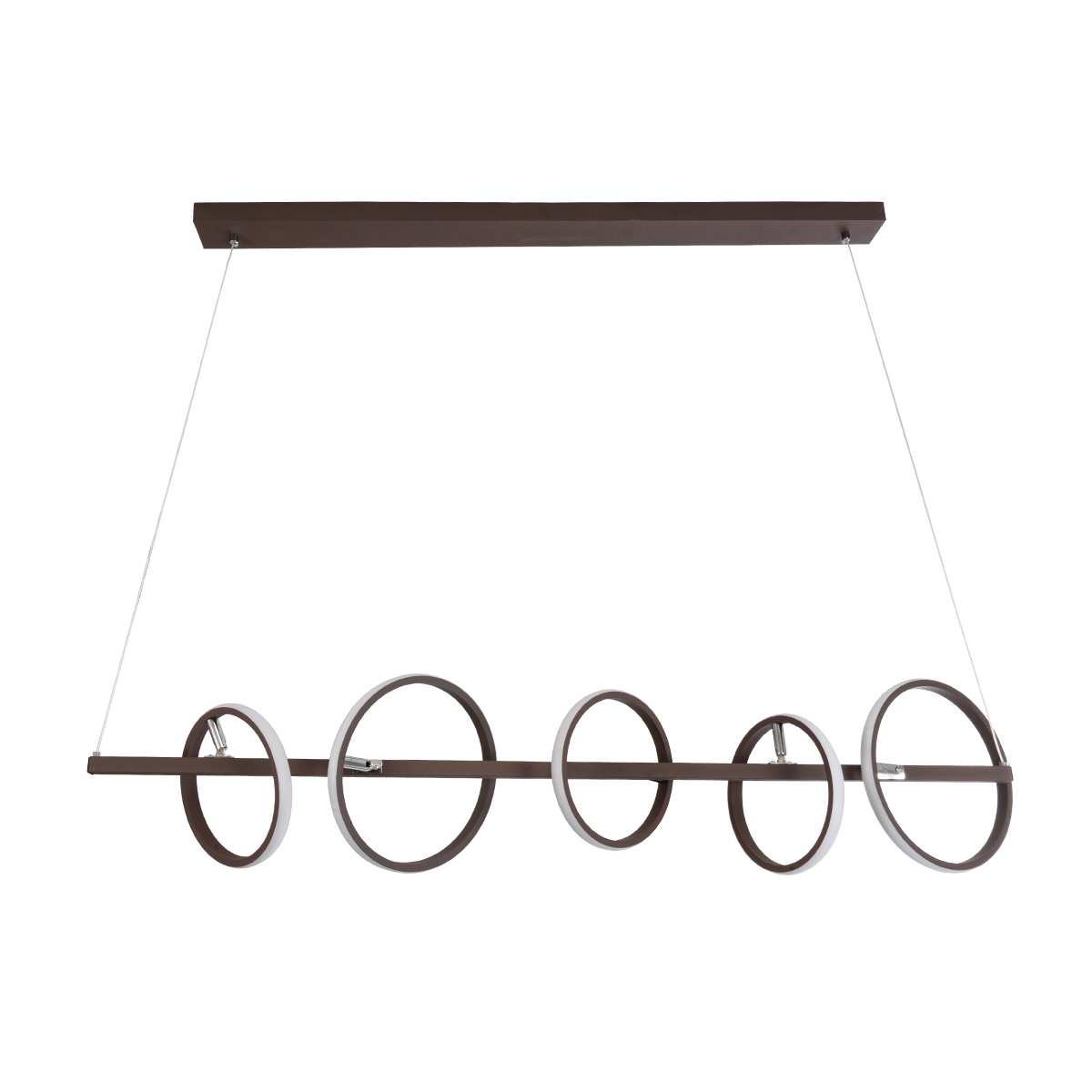 GLOBOSTAR® CIRCOLARE 61321 Μοντέρνο Κρεμαστό Φωτιστικό Οροφής LED 75W 8400lm 360° AC 220-240V IP20 Ρυθμιζόμενο Λευκό CCT με Χειριστήριο από 2700K έως 6000K Dimmable - Lumileds SMD Chip - Καφέ - Μ120 x Π25 x Υ25cm - 3 Χρόνια Εγγύηση - Image 4