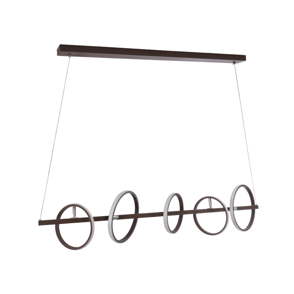 GLOBOSTAR® CIRCOLARE 61321 Μοντέρνο Κρεμαστό Φωτιστικό Οροφής LED 75W 8400lm 360° AC 220-240V IP20 Ρυθμιζόμενο Λευκό CCT με Χειριστήριο από 2700K έως 6000K Dimmable - Lumileds SMD Chip - Καφέ - Μ120 x Π25 x Υ25cm - 3 Χρόνια Εγγύηση - Image 6