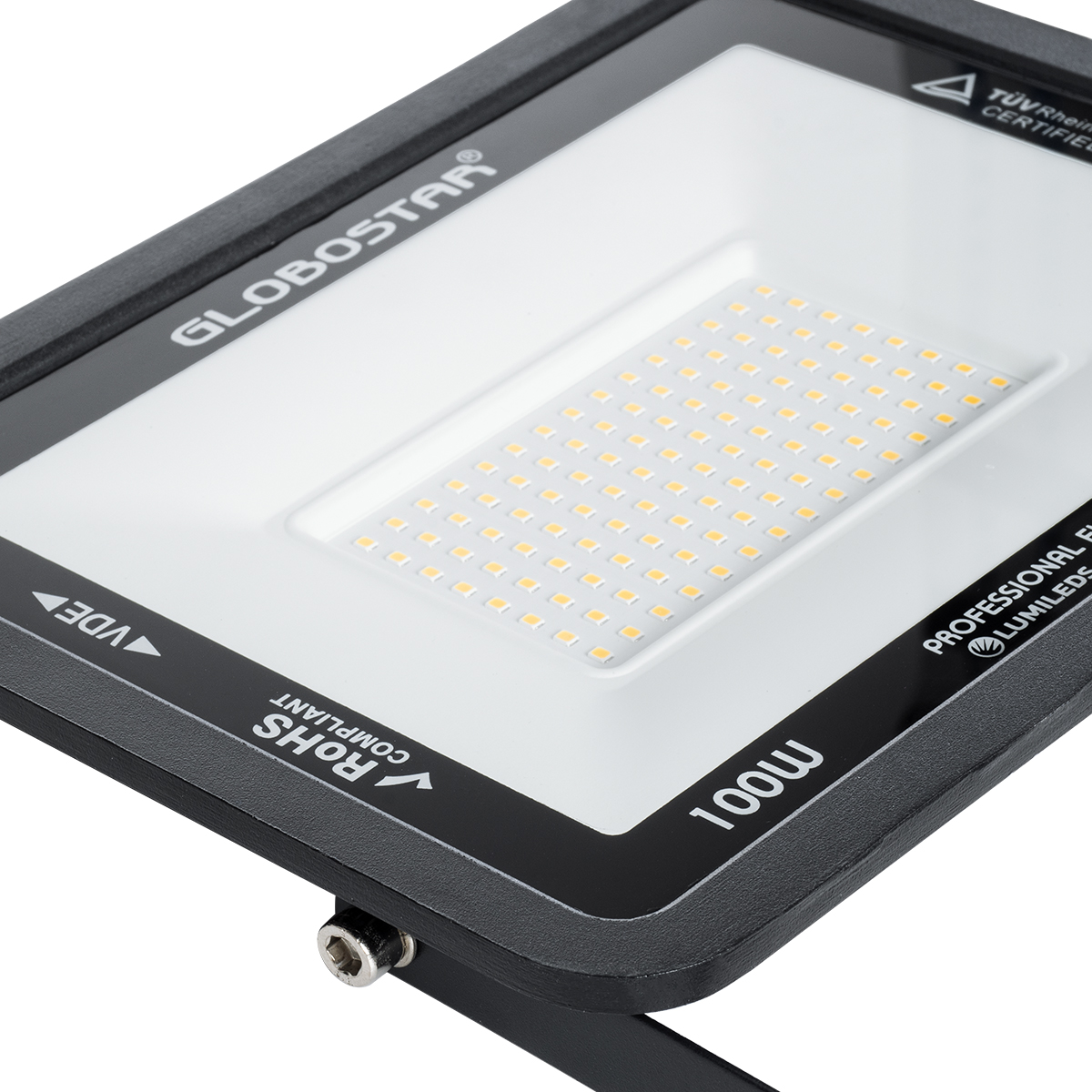 GLOBOSTAR® ATLAS 61427 Προβολέας LED 100W 11500lm 120° AC 220-240V Αδιάβροχο IP67 Θερμό Λευκό 2700K - Lumileds SMD Chip - TÜV Rheinland Certified - Μαύρο Ματ - Μ27 x Π4 x Υ21cm - 5 Χρόνια Εγγύηση - Image 6