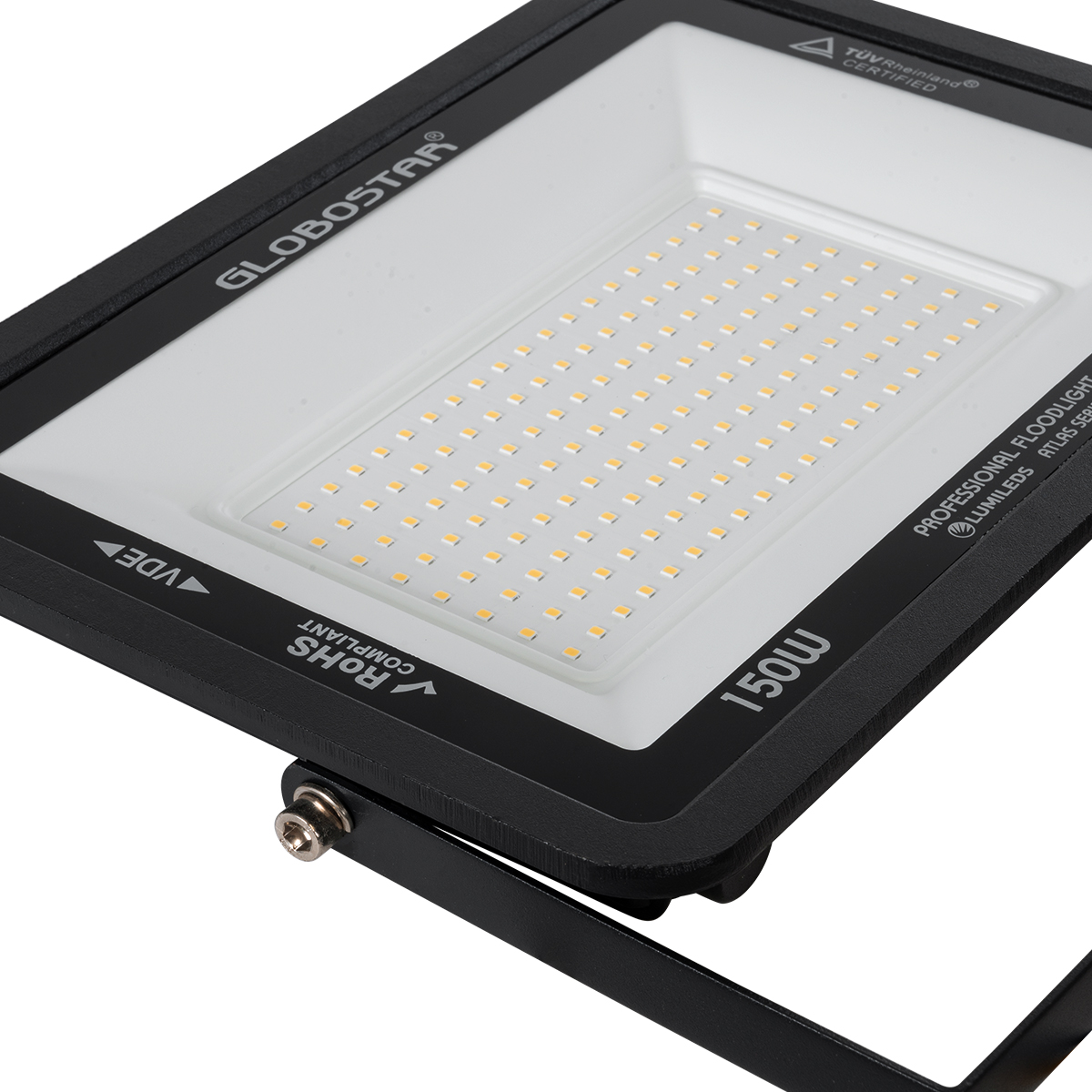 GLOBOSTAR® ATLAS 61430 Προβολέας LED 150W 17250lm 120° AC 220-240V Αδιάβροχο IP67 Θερμό Λευκό 2700K - Lumileds SMD Chip - TÜV Rheinland Certified - Μαύρο Ματ - Μ32 x Π4 x Υ23cm - 5 Χρόνια Εγγύηση - Image 6