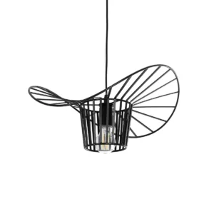 GLOBOSTAR® LUMINOVA 61462 Μοντέρνο Κρεμαστό Φωτιστικό Οροφής με Ντουί 1 x E27 AC 220-240V IP20 - Μαύρο - Μ40 x Π40 x Υ20cm