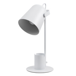 GLOBOSTAR® PENCASE 61564 Μοντέρνο Επιτραπέζιο Φωτιστικό Πορτατίφ με Ντουί 1 x E27 AC 220-240V IP20 - Λευκό - Μ12 x Π15 x Υ38cm
