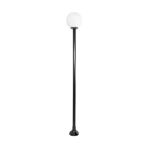 GLOBOSTAR® AGROS 61597 Φωτιστικό Κολωνάκι Κήπου με Ντουί 1 x E27 AC 220-240V Αδιάβροχο IP65 - Λευκό & Μάυρο - Μ30 x Π30 x Υ240cm
