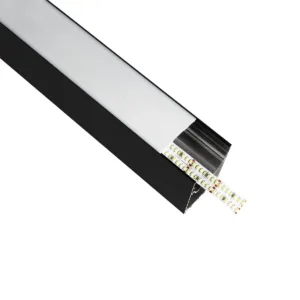 GLOBOSTAR® ALP-LINEAR BRIGHTRAIL 61775-3M Επιφανειακό / Κρεμαστό / Επιτοίχιο Προφίλ Αλουμινίου με Λευκό Γαλακτερό Πατητό Κάλυμμα για Ταινίες LED IP20 - Μαύρο Ματ - Μ300 x Π5 x Υ7.5cm