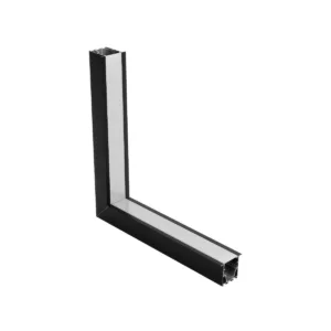 GLOBOSTAR® ALP-CORNER-IN90 RECESSA 61792 Χωνευτό Προφίλ Αλουμινίου Γωνία με Λευκό Γαλακτερό Πατητό Κάλυμμα για Ταινίες LED IP20 - Μαύρο Ματ - Μ30 x Π3.5 x Υ4cm