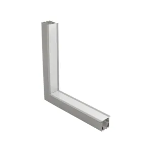 GLOBOSTAR® ALP-CORNER-IN90 RECESSA 61793 Χωνευτό Προφίλ Αλουμινίου Γωνία με Λευκό Γαλακτερό Πατητό Κάλυμμα για Ταινίες LED IP20 - Γκρι Ανθρακί Ματ - Μ30 x Π3.5 x Υ4cm