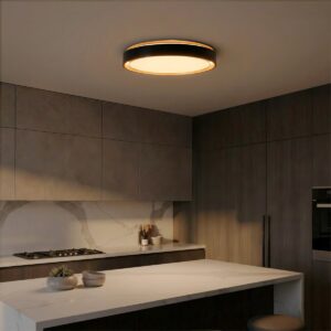 kelvo® BARCHETTA KLV-101-0266-V2 Φωτιστικό Οροφής LED 72W 7200lm 120° AC 220-240V IP20 Ρυθμιζόμενο Λευκό CCT με Χειριστήριο από 2700K έως 6000K Dimmable - Lumileds SMD Chip - Μαύρο & Σαμπανιζέ Χρυσό Ματ - Μ48 x Π48 x Υ8.2cm - 3 Χρόνια Εγγύηση