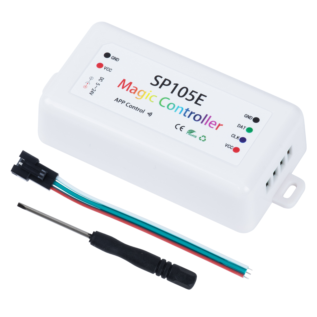 GLOBOSTAR® SP105E 70039 WiFi 2.4G Ψηφιακός Pixel Addressable Controller DC 5-12-24V IP20 - WiFi 2.4G - SPI/TTL Protocol 2048 IC - Μ8.5 x Π4.5 x Υ2.2cm - 2 Χρόνια Εγγύηση - Image 3