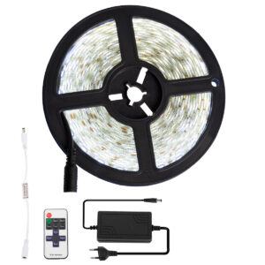 GLOBOSTAR® BRIGHTKIT 70414 Σετ Ταινίας με RF Ασύρματο Χειριστήριο & Τροφοδοτικό LED 72W 7920lm 120° AC 220-240V Αδιάβροχο IP65 300 x SMD5050 Chip Ψυχρό Λευκό 6000K Dimmable - Sanan SMD Chip - Μ500 x Π1 x Υ0.3cm - Ρολό 5 Μέτρων - 2 Χρόνια Εγγύηση