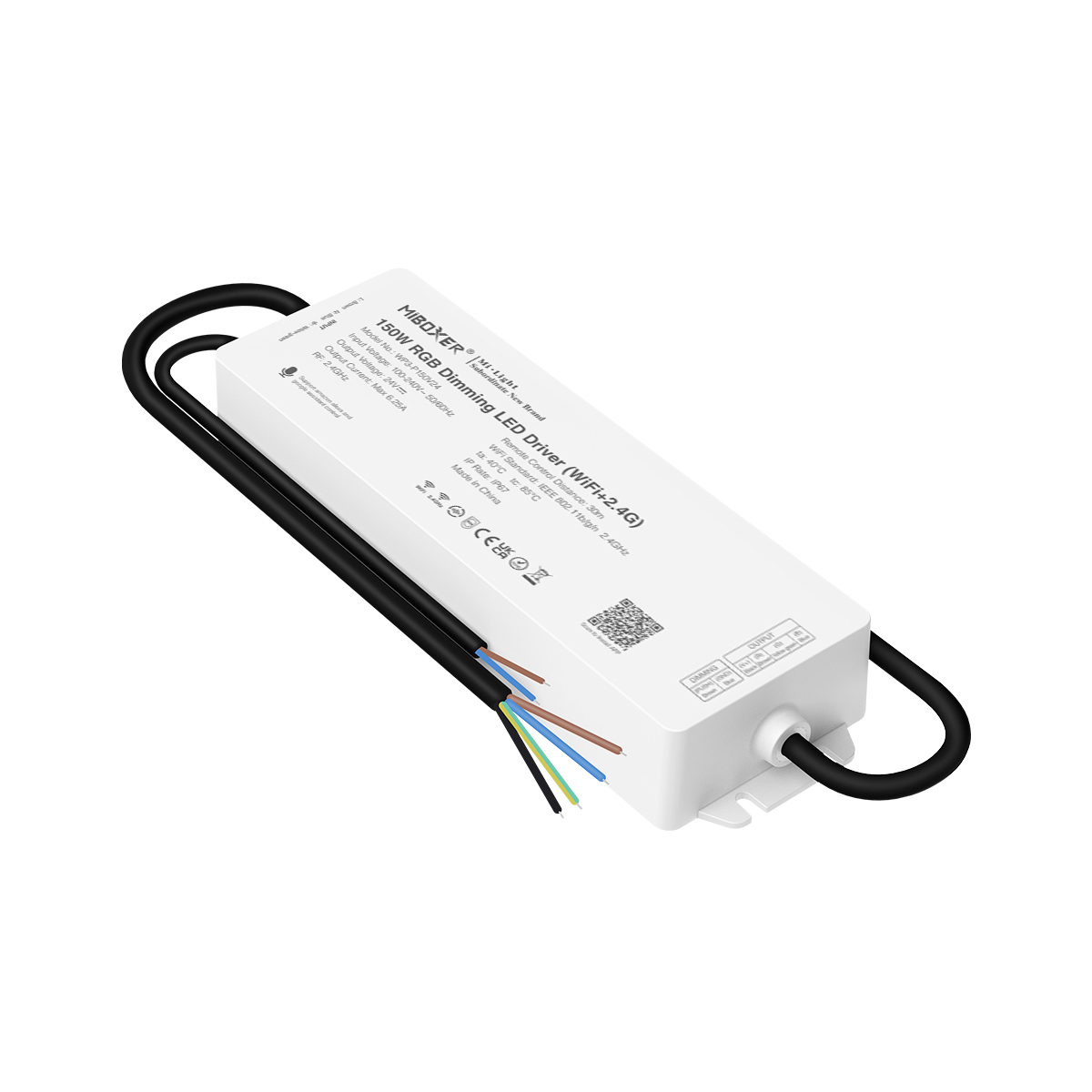GloboStar® MiBOXER-WP5-P150V24 71440 DC Smart Wifi & RF 2.4Ghz & Push Dimming Power Supply Τροφοδοτικό SELV & Controller / Dimmer All in One 5 Καναλιών AC100-240V σε DC 24V 5 x 1.25A 30W - Max 6.25A 150W - Αδιάβροχο IP67 RGBW+WW Μ22.5 x Π7.3 x Υ3.5cm - 5 - Image 6