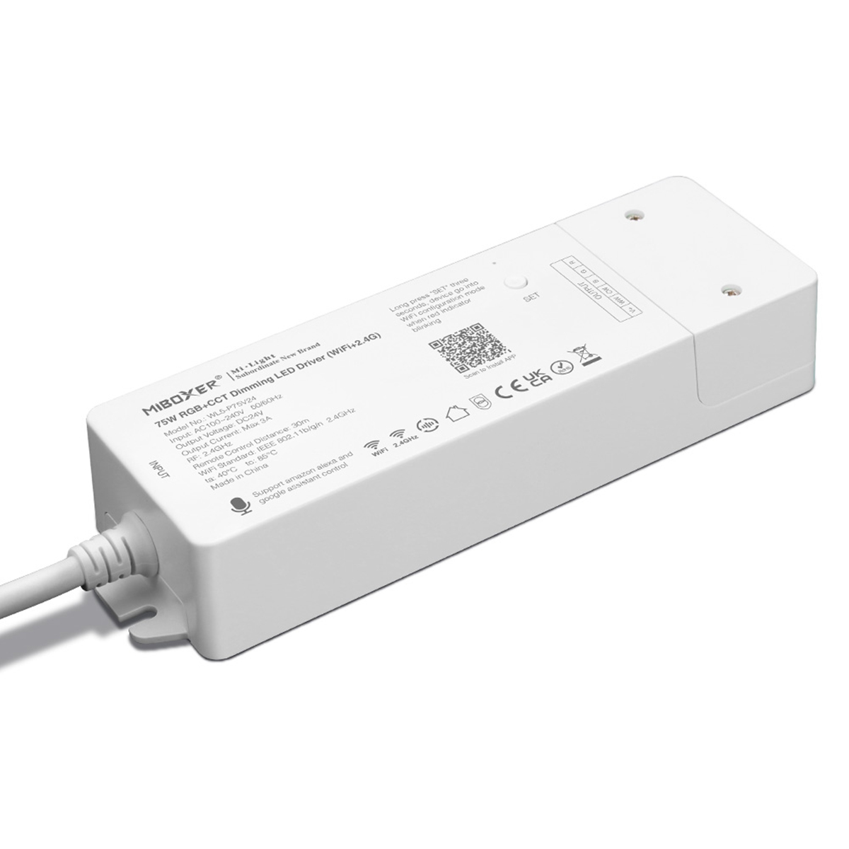 GloboStar® MiBOXER-WL5-P75V24 71441 DC Smart Wifi & RF 2.4Ghz Power Supply Τροφοδοτικό SELV & Controller / Dimmer All in One 5 Καναλιών AC100-240V σε DC 24V 5 x 0.6A 14.4W - Max 3A 75W - IP20 RGBW+WW Μ19 x Π5.5 x Υ3.2cm - 5 Years Warranty - Image 7