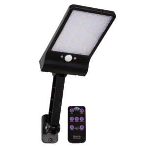 GLOBOSTAR® RASOL 71465 Προβολέας με Ανιχνευτή PIR / Αισθητήρα Κίνησης LED 4W 200lm 120° DC 5V με Φωτοβολταϊκό Panel 5V 0.3W & Επαναφορτιζόμενη Μπαταρία Li-ion 3.2V 2200mAh Αδιάβροχο IP65 Ρυθμιζόμενο Λευκό CCT με Χειριστήριο από 2700K έως 6000K Dimmable - Sanan SMD Chip - Μαύρο - Μ20.5 x Π11 x Υ3cm - 2 Χρόνια Εγγύηση